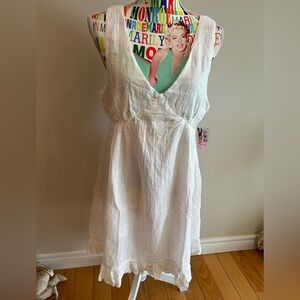 NWT Ardene 100% CottonClassic White Lined Sun Dress